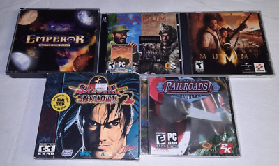 5 Pack PC Jewel Case Mixed Lot Emperor Battle for Dune, Sid Meier's Railroads