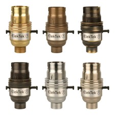 ElekTek B22 Bayonet BC Safety Switch Push Bar Lamp Bulb Holder Socket Made in UK