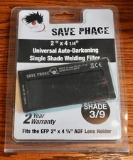 Save Phace 2 x 4 1/4 Universal Auto-Darkening Single Shade Welding Filter 3/9