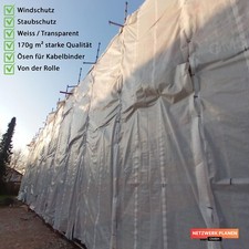 Gerüstverkleidung Bauplane 2.70mX50m Abdeckplane Für Baustelle,Gerüstbau, Agrar