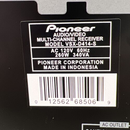 Pioneer VSX-D414-S 5.1 Ch Home Theater Surround Sound Receiver Stereo System - Picture 11 of 24