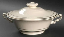 Community Columbia Cream Covered Vegetable Dish with Platinum Banding