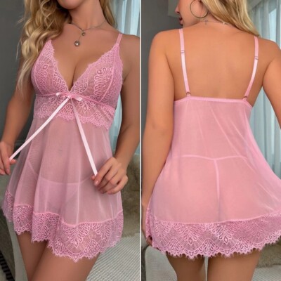 Lot Sexy-Lingerie See Through Lace Dress Underwear Babydoll Nightwear Sleepwear