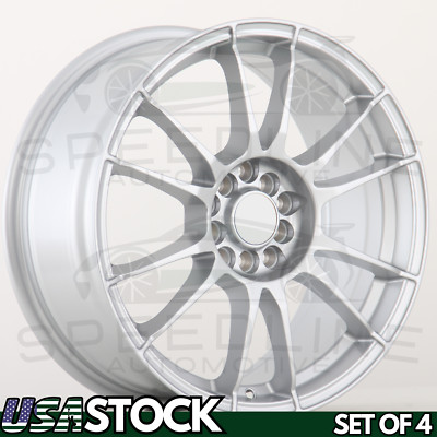 NEW Wheels 5x100 5x114.3 15 Inch Rims Set of 4 Style US Silver Square Setup 6.5J