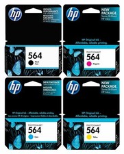 4pk NEW GENUINE HP 564 Black Cyan Magenta Yellow Ink Cartridge Set FREE SHIP