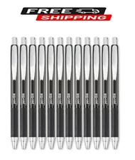 Pen+Gear Retractable Gel Ink Pens, Medium point, 0.7mm, Black Ink, 12 Count