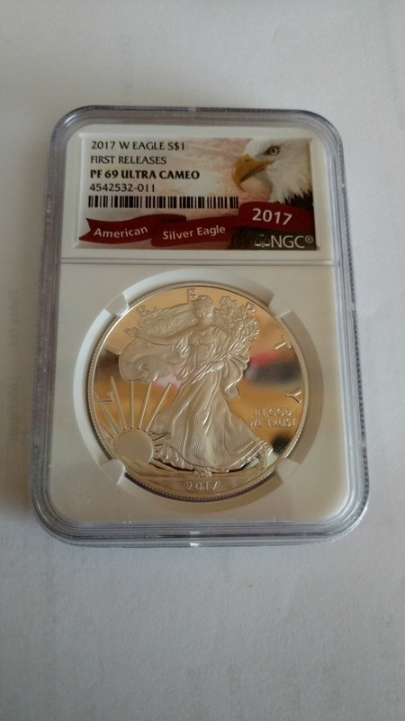 2017 W SILVER EAGLE FIRST RELEASES PF 69 ULTRA CAMEO UNCIRCULATED