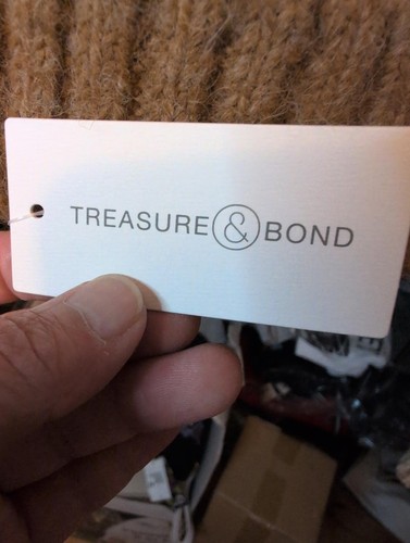 Berretto Treasure & Bond in maglia marrone oro - Foto 3 di 5
