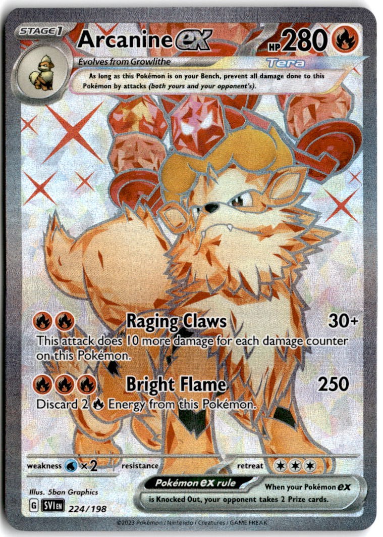 Arcanine ex - Ultra Rare SV01: Scarlet & Violet Base Set 224/198 NM