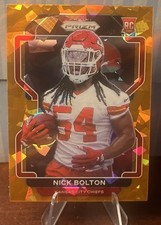 2021 Panini Prizm Nick Bolton RC #390 Orange Cracked Ice SP Kansas City Chiefs