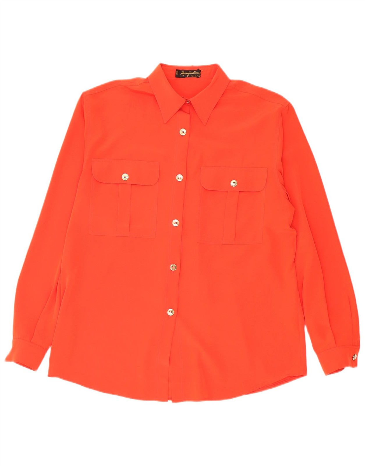 Mario Pucci Cecconi Womens Oversized Shirt Blouse IT 42 Medium Orange EF15