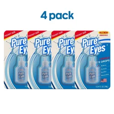 Pure Eyes Redness Relief Eye Drops 0.24 FL OZ (4-Pack) - EXP 09/2027