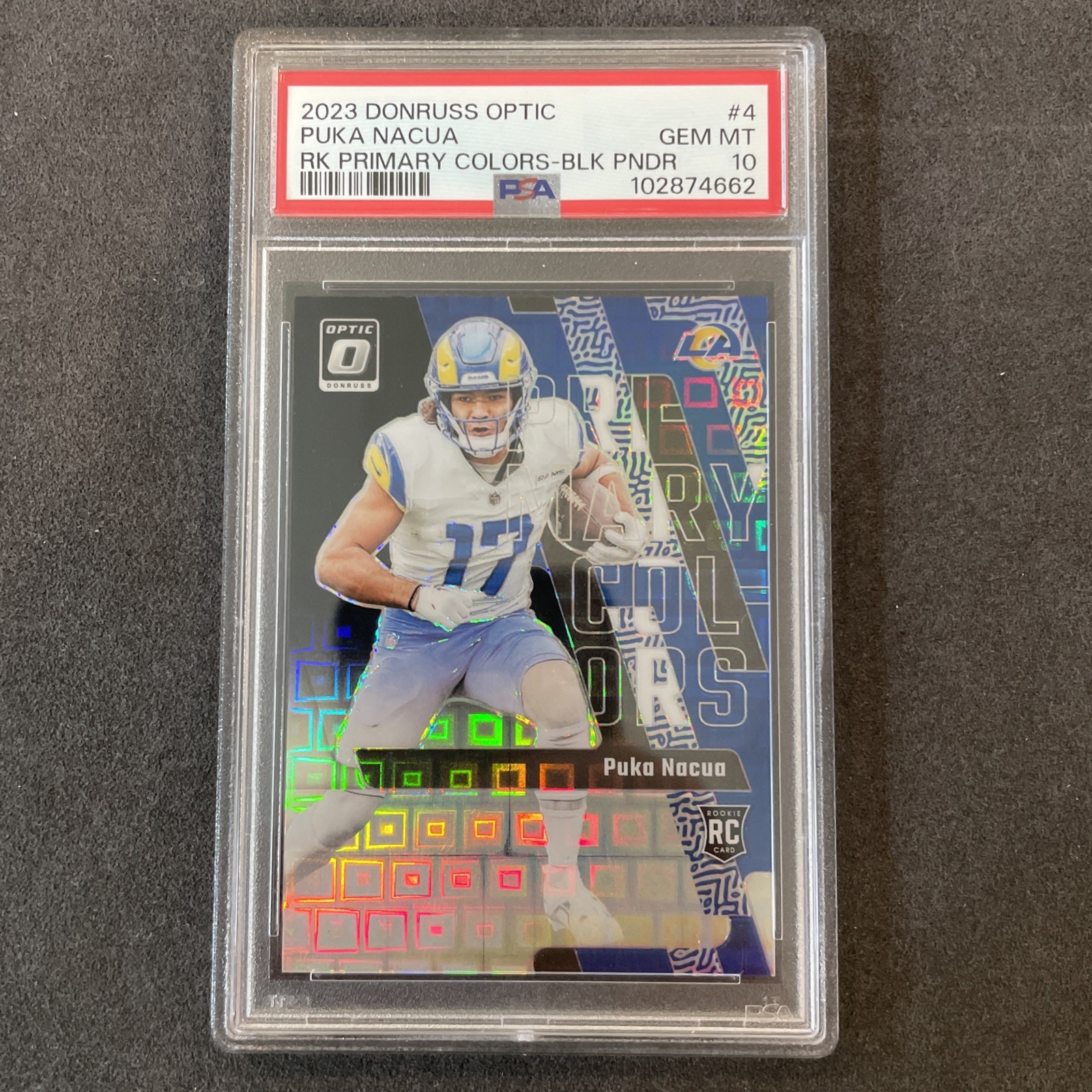 Puka Nacua Panini Donruss Optic Rookie Primary Colors #4 Black Pandora