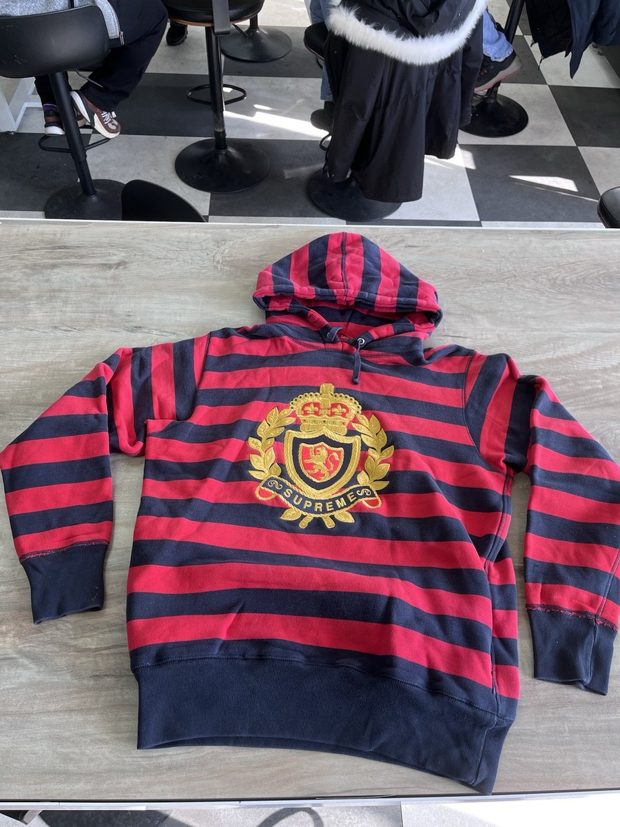 Supreme F/W 07 Embroidered Crest Logo Striped Hoodie Grail | eBay
