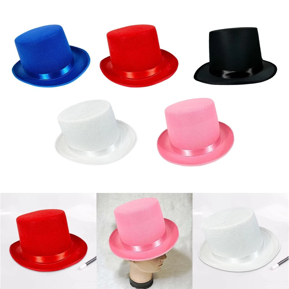 Top Hat Flat Top Fancy Dress Fashion Magician Hat for Role Playing Cosplay - Image 1 of 1