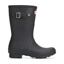 NIB Hunter Women's Original Short O Side Buckle Boots Matte Black Size 7