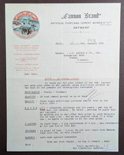 1931 Cannon Brand Artificial Portland Cement Works Co Ltd Antwerp Belgium Letter