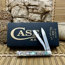 Case XX USA Genuine Exotic Abalone 12029 Baby Doc Doctors Knife - Velvet Box