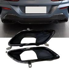 Square Rear Exhaust Pipe Tips For BMW 8 Series 840 G15 G16 2019-2024 Black