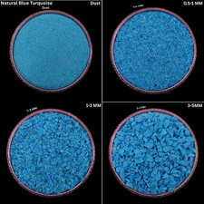 Natural Turquoise Crushed Powder Fine Coarse Grain -Vibrant Blue Inlay Mineral