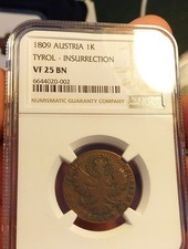 AUSTRIA: TYROL: Maximilian Josef I 1805-1814  AE kreuzer, 1809 - insurrection