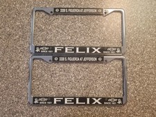 Felix Chevrolet License Plate Frames Pair Heavy Metal Chromed