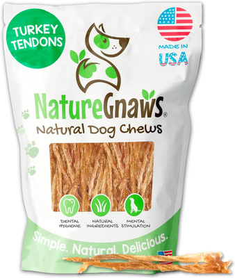 USA Turkey Tendons for Dogs (4Oz) - Delicious Grain Free Reward Snack for Small,