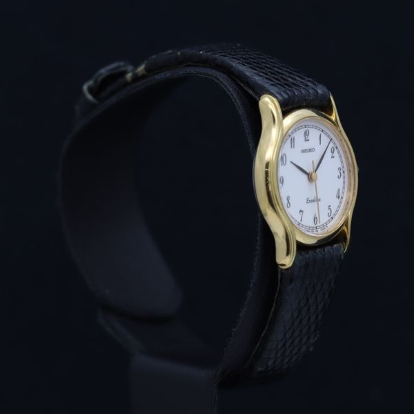 エリゼ  SEIKO Dolce&Exeline QZ GP Seiko 1221-0160 QZ Exceline Round White Dial Ladies Watch