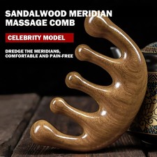 4 Pcs Wooden Scalp Massager - Handmade 100 Natural Sandalwood Wide Tooth Combs