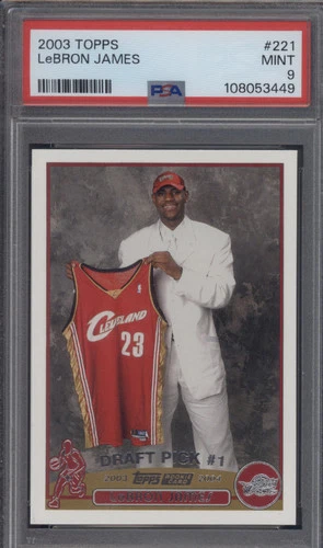 2003 Topps Lebron James Rookie Card #221 Draft Pick RC PSA 9