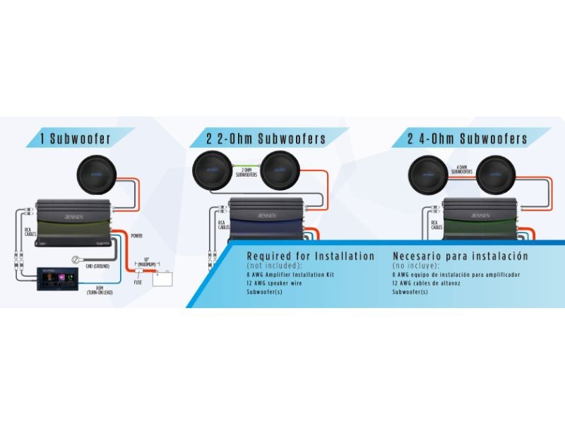 Jensen xda91rb Class D Mono Amplifier RGB Custom Color Adjustable