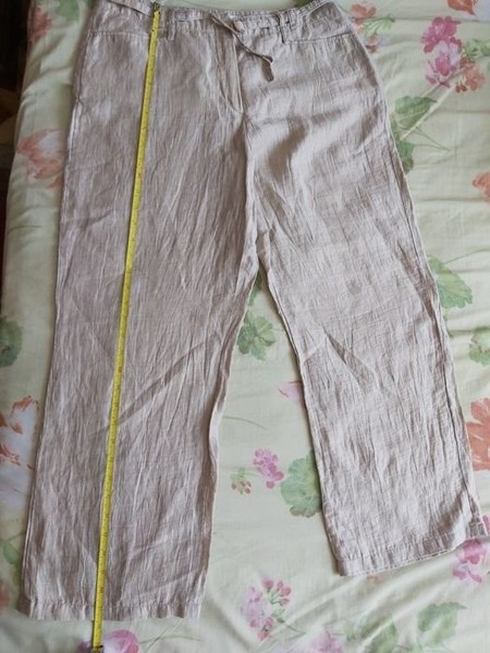 Women Gerry Weber Trousers Beige Linen 40