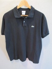 Lacoste Short Sleeve Polo Shirt Mens Size 8 US XXL Black Cotton