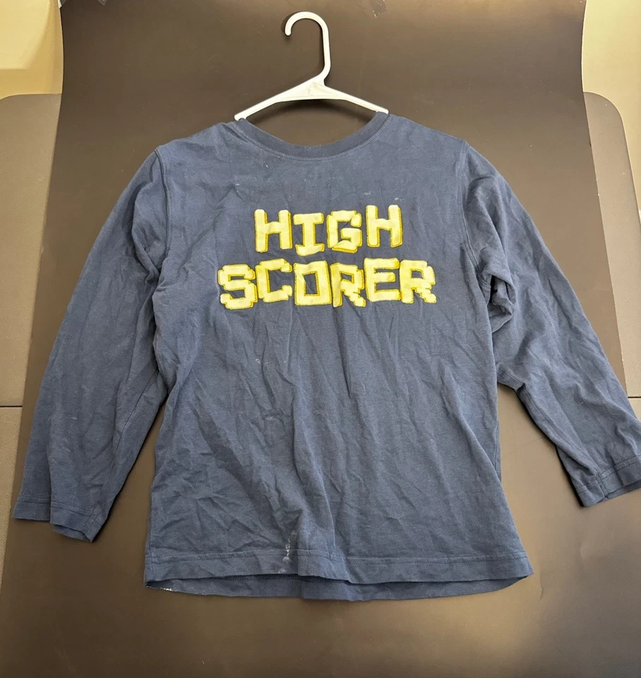 Crazy 8 Boys L (10-12) Blue Navy Long Sleeve Graphic Tee High Score Gamer Top - Image 4 of 4
