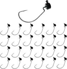 Reaction Tackle Ned Rig Jig Heads - Mushroom Head 3/16 oz, Black (EWG) 