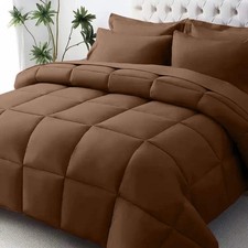 Brown Comforter Set Twin Queen King Bedding All Season Down Alternative Quilt