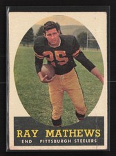 1958 Topps #78 Ray Mathews Pittsburgh Steelers VG