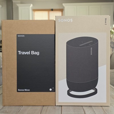 Sonos Move 2 Portable Smart WiFi Speaker w/Bluetooth Club Bundle w/Travel Bag