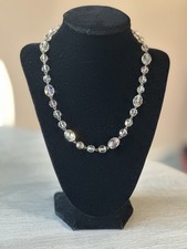 Vintage Aurora Borealis AB Crystal Strand Choker Necklace