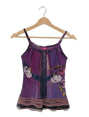SAVE THE QUEEN Trägertop Damen Top Gr. DE 40 lila-pink-blau Casual-Look