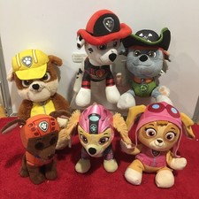 PAW Patrol Plush Toy Lot of 6 Marshall Skye Rubble Zuma Rocky Pirate Gund Ty