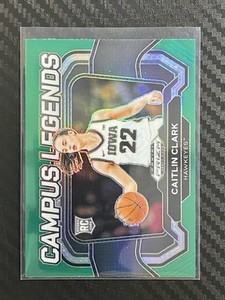 2024 Panini Prizm Draft Picks Caitlin Clark #5 Campus Legends Green Prizm RC