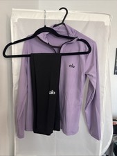 Girls ALO Yoga Gym Sets Age 13-14 Years Lilac& Black Brand New