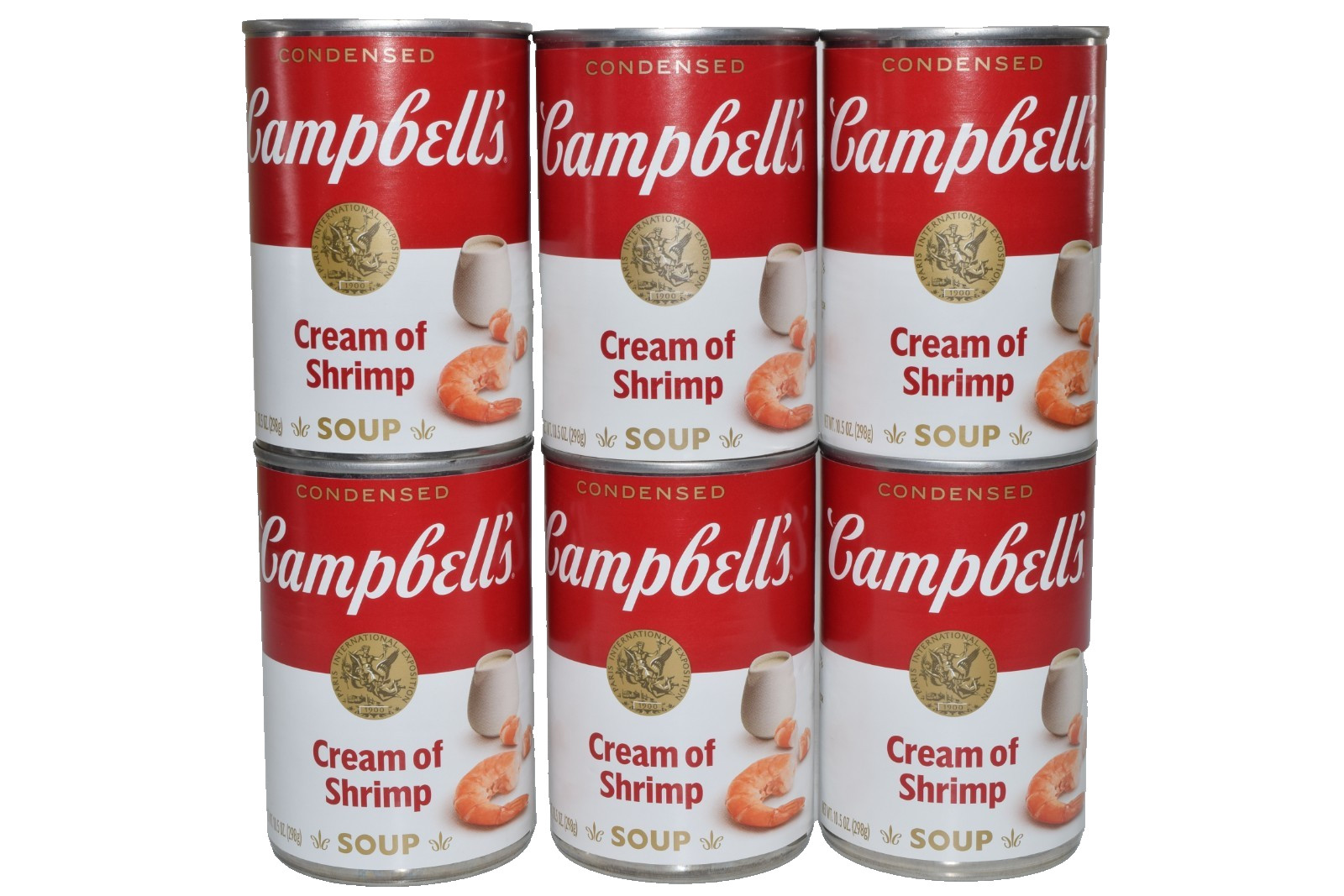 Campbell's Condensed Cream of Shrimp Soup Cans 10.5 oz Exp Mar 2027, Lot of 6