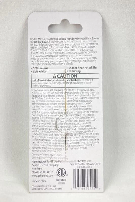 GE Specialty LED 50W EQ T4 Soft White Dimmable E11 Light Bulb - Great Condition - Image 2 of 4