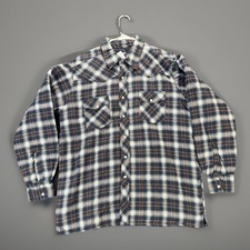 Wrangler Mens Large Plaid Snap Button Flannel Shacket Lined Western Jacket
