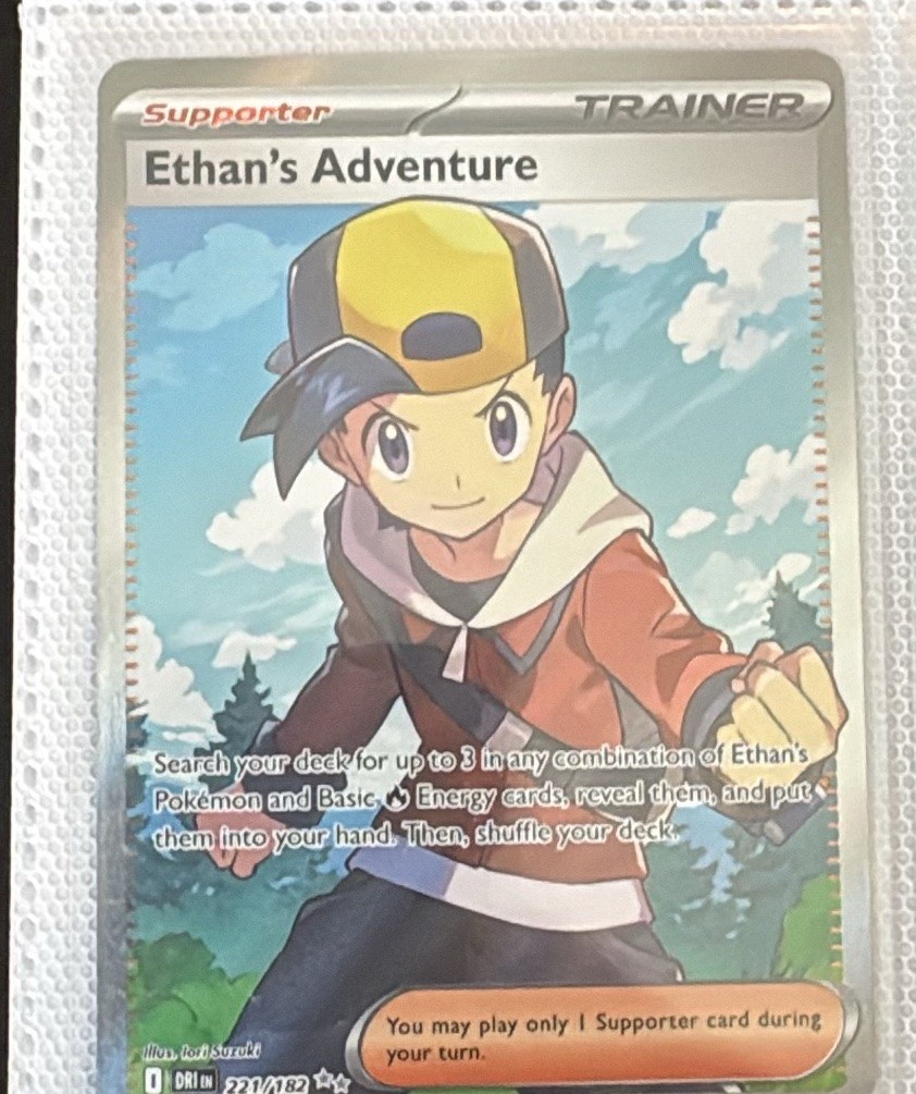 Ethan's Adventure 221/182 Holo NM Pokemon Card SV10 Destined Rivals