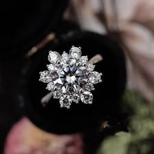 2Ct Round Cut Lab Created Diamond Snowflake14K White Gold Finish Engagement Ring
