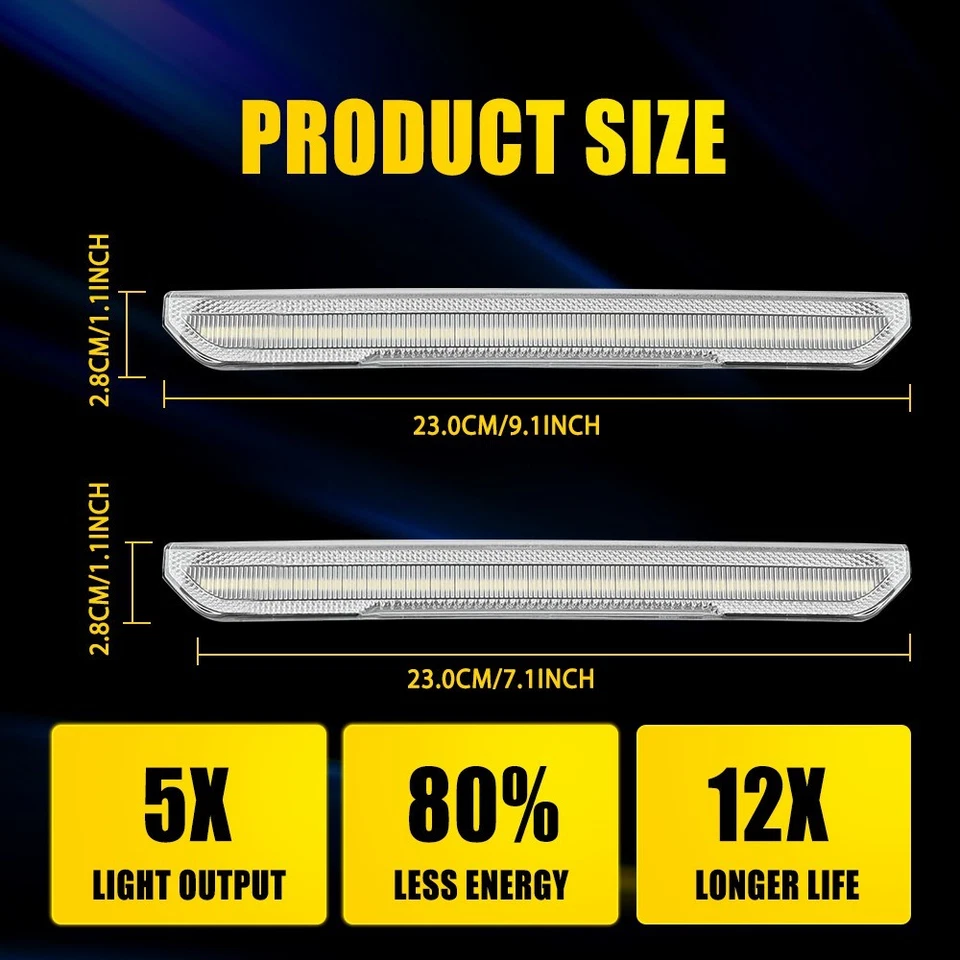 4x Luz de señalización lateral LED blanca apta para GMC Sierra 2500HD 3500HD 2020 2021-2023 Foto 3 de 4