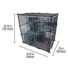 Outdoor Cat Enclosure Catio with Mesh Walls, Zip Door, Fits Multiple Cats